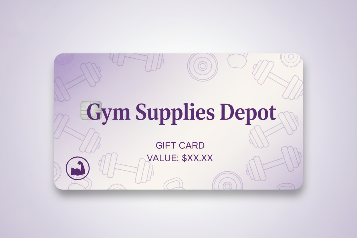 create a gift card for my store with my colours which are light purple and white