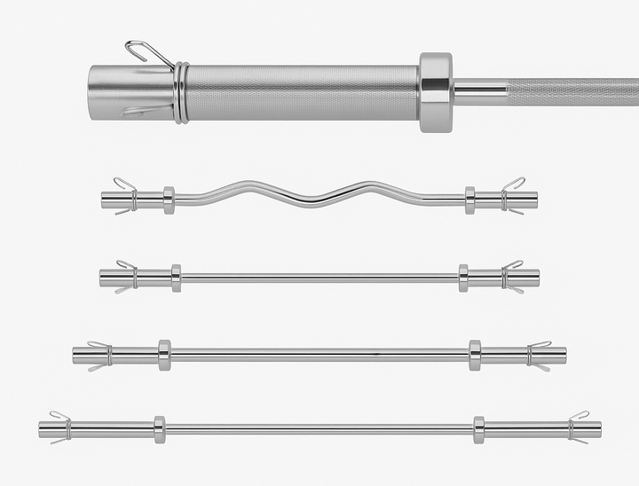 HAJEX Olympic and Standard Barbell Bars 4Ft, 5Ft, 6Ft and 7Ft